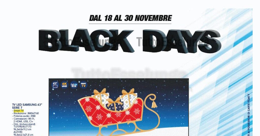 Esselunga Black Days 2024 con offerte su tecnologia e giocattoli